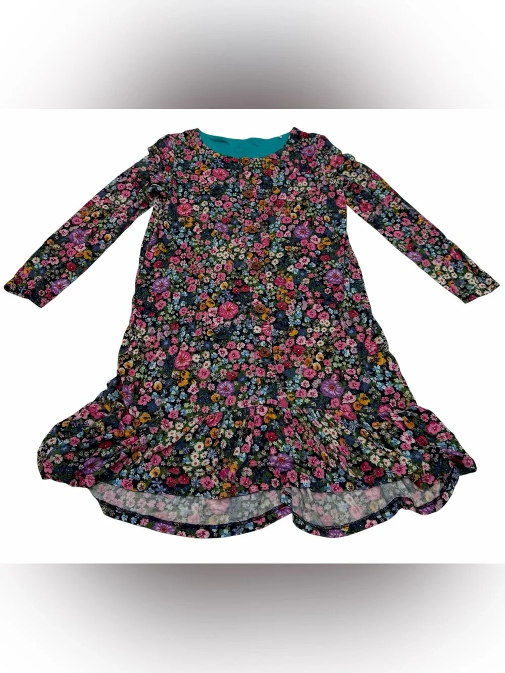 Posh Peanut Girl Dress Flowers Print Size 7Y